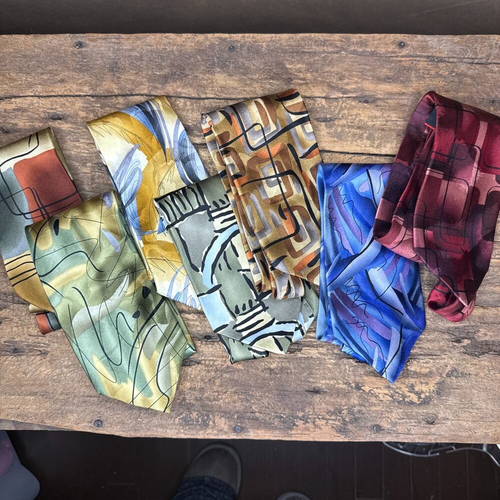 Jerry Garcia Collector Edition Silk Ties Lot of 7 Abstract Art Designer Neckties